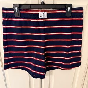 Parke Navy Shorts with Red and White Stripes